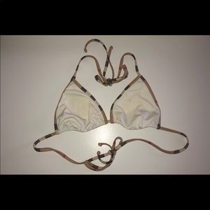 Vintage Burberry Check Detail Triangle Bikini Top